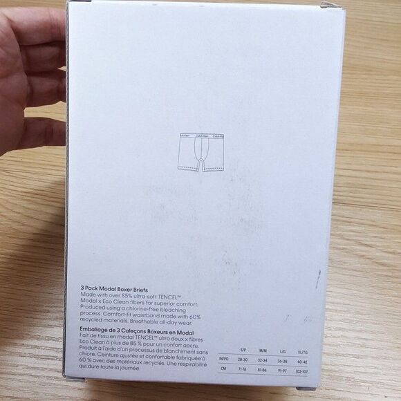 CALVIN KLEIN Boxer Brief Mens Small Gray Plum Tan 3-Pack Ultra Soft Modern Logo - Picture 4 of 6